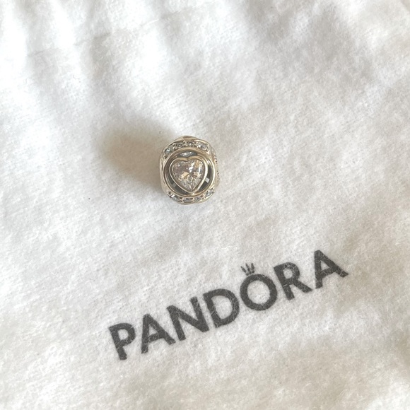 RETIRED Pandora Elevated Heart Charm - Picture 3 of 3